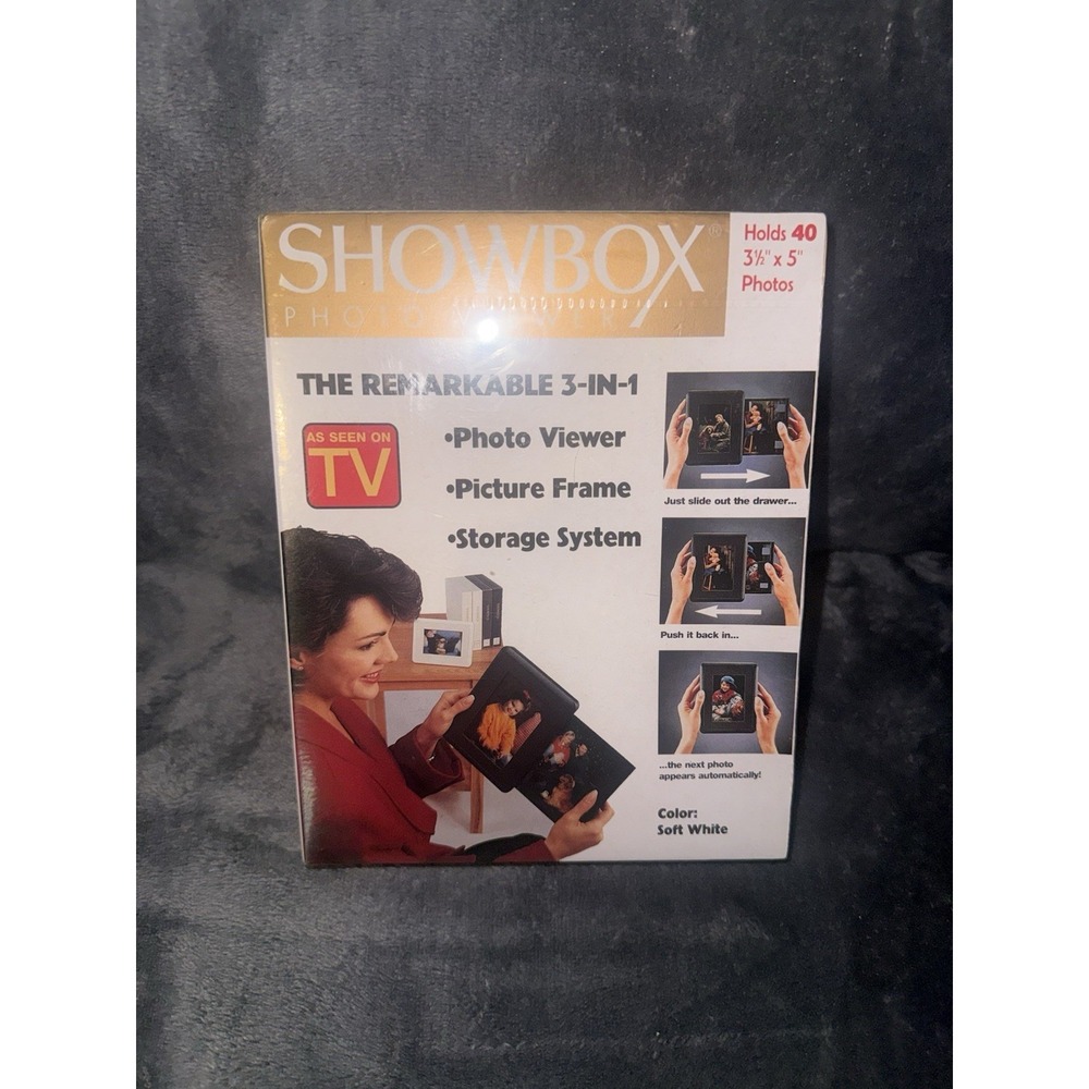 ShowBox Photo Viewer 3-in-1 Picture Frame & Storage System 4" x 6"  Sealed !!